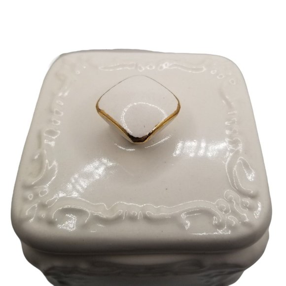 VTG Kitchen Canister OLD ENGLISH BISCUIT JAR 1975 The House of Webster Flowers - Picture 6 of 12